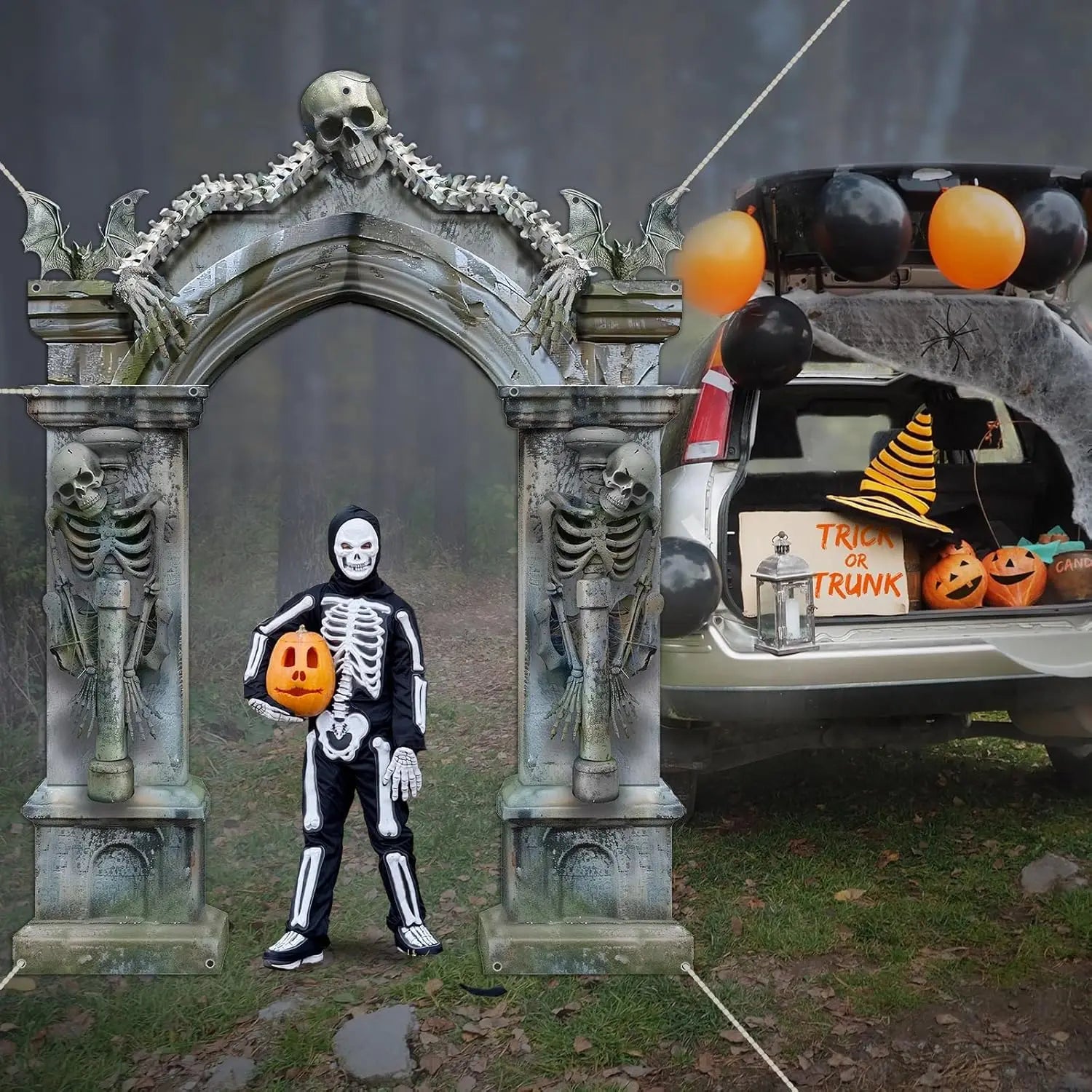 Skeleton Graveyard Decorations - Halloween door banner