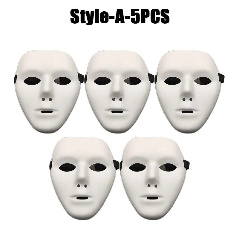 1-10PCS Hand Painted Halloween Masquerade Mask Full Face Scary Party Costume Props for Cosplay Carnival Role Play Festival