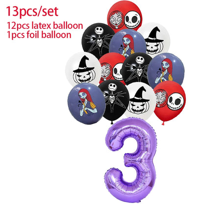 Halloween The Nightmare Before Christmas Birthday Party Decoration Balloon Banner Tableware Cake Topper Party Supplies
