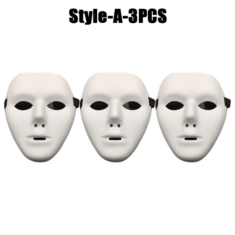 1-10PCS Hand Painted Halloween Masquerade Mask Full Face Scary Party Costume Props for Cosplay Carnival Role Play Festival