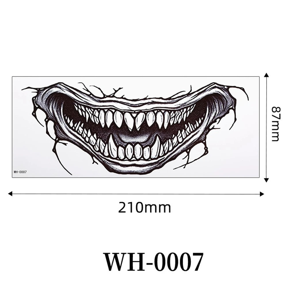 Big Mouth Tattoo Stickers 3D Creepy Lip & Body Decals for Party Makeup Horror DIY Fake Wounds & Scars For Halloween Party Tool