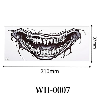 Big Mouth Tattoo Stickers 3D Creepy Lip & Body Decals for Party Makeup Horror DIY Fake Wounds & Scars For Halloween Party Tool