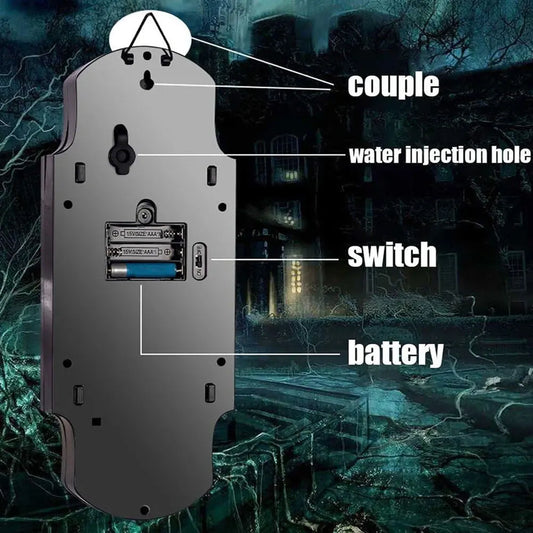 Timbre de esqueleto iluminado de Halloween con sonidos espeluznantes para decoración de terror de entrada de casa encantada interior y exterior