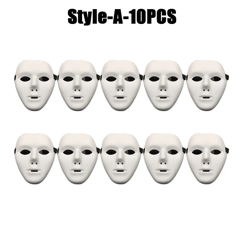 1-10PCS Hand Painted Halloween Masquerade Mask Full Face Scary Party Costume Props for Cosplay Carnival Role Play Festival
