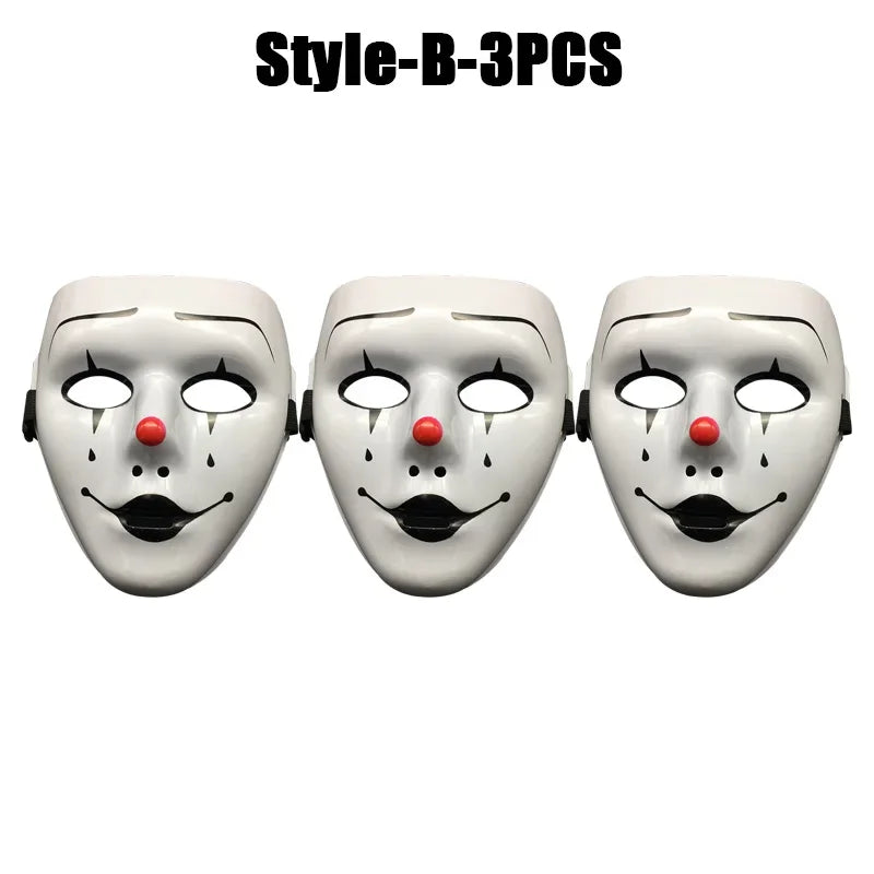 1-10PCS Hand Painted Halloween Masquerade Mask Full Face Scary Party Costume Props for Cosplay Carnival Role Play Festival