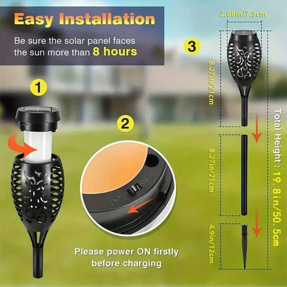 Halloween Decorations 12LEDSolar Flame Light Outdoor Waterproof 12LEDs Torches Landscape Lamp for Outdoor Courtyard Garden Yard