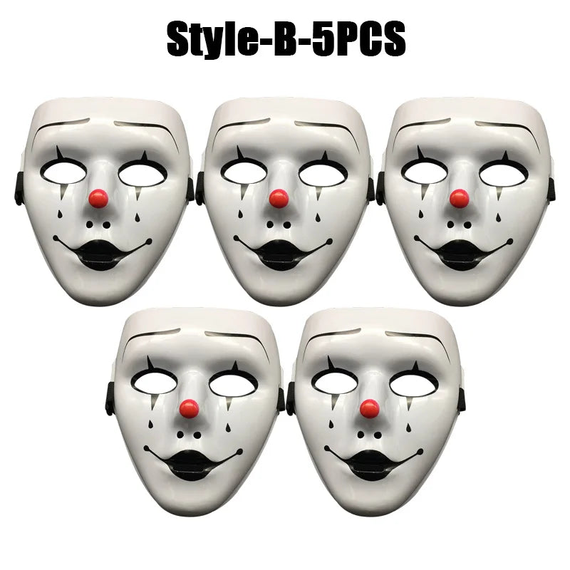 1-10PCS Hand Painted Halloween Masquerade Mask Full Face Scary Party Costume Props for Cosplay Carnival Role Play Festival