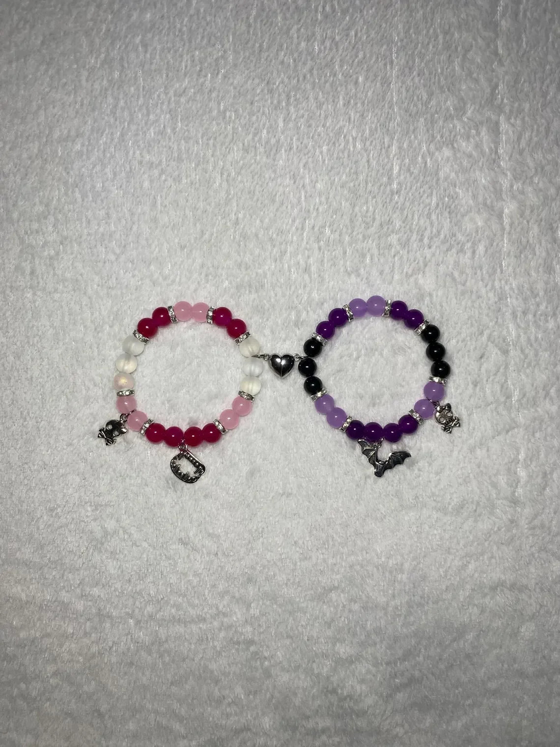 Dracula and Elisasabat matching bracelets, anime friendship bracelets, Halloween gifts