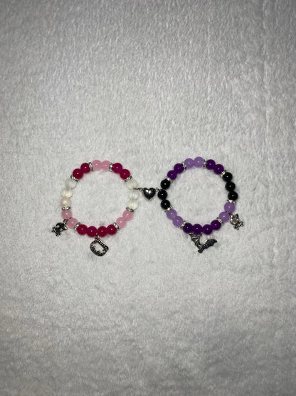 Dracula and Elisasabat matching bracelets, anime friendship bracelets, Halloween gifts