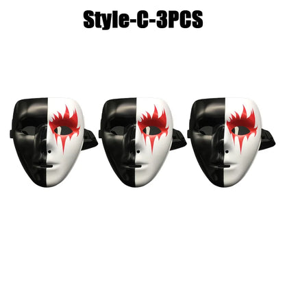 1-10PCS Hand Painted Halloween Masquerade Mask Full Face Scary Party Costume Props for Cosplay Carnival Role Play Festival