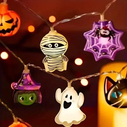 10/20/40 LED Halloween Light String Mummy Pumpkin Ghost Lantern String Ghost Festival Supplies Happy Halloween Party Decor