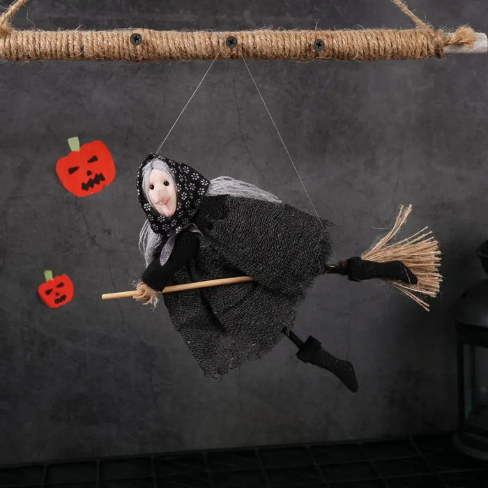 Hanging Witch Decoration - cute broom Halloween decor