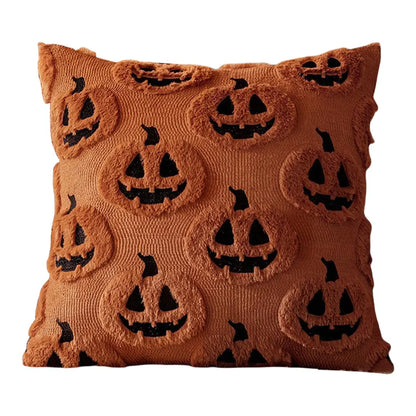 Funda de almohada suave de terror de murciélago fantasma de calabaza de dibujos animados