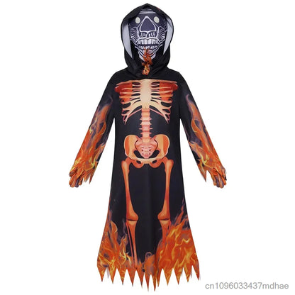 Skeleton Ghost Robe Costume - scary skull cosplay