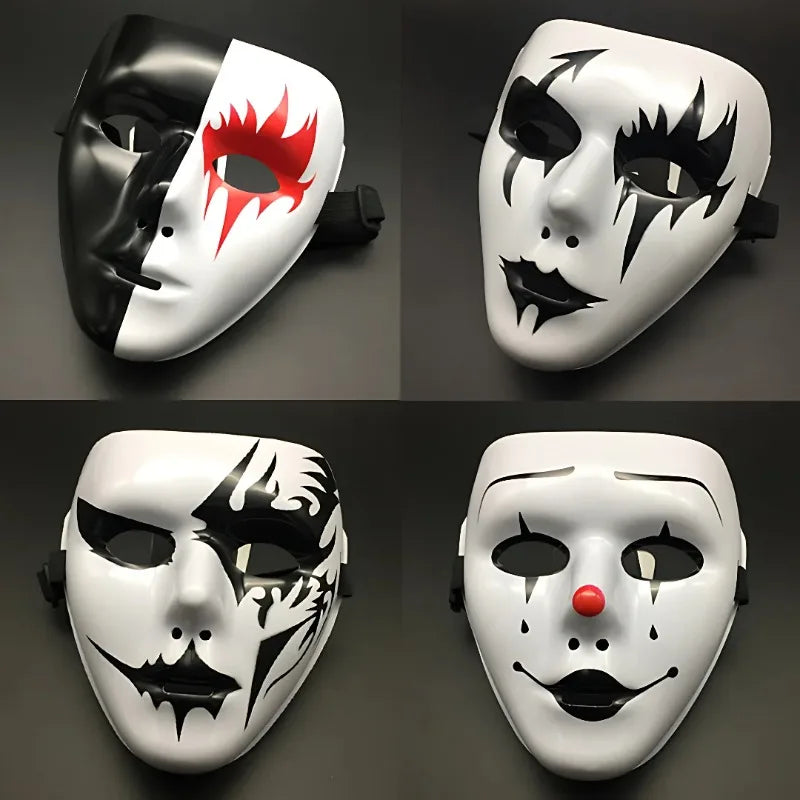 1-10PCS Hand Painted Halloween Masquerade Mask Full Face Scary Party Costume Props for Cosplay Carnival Role Play Festival