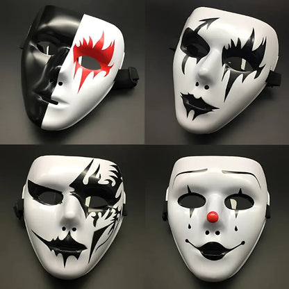 1-10PCS Hand Painted Halloween Masquerade Mask Full Face Scary Party Costume Props for Cosplay Carnival Role Play Festival