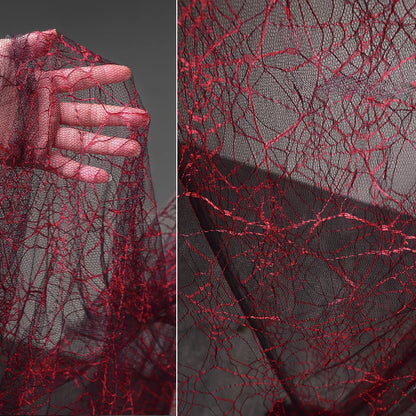 Textura de telaraña roja secreta Malla fina transparente Rayos Malla de perspectiva creativa