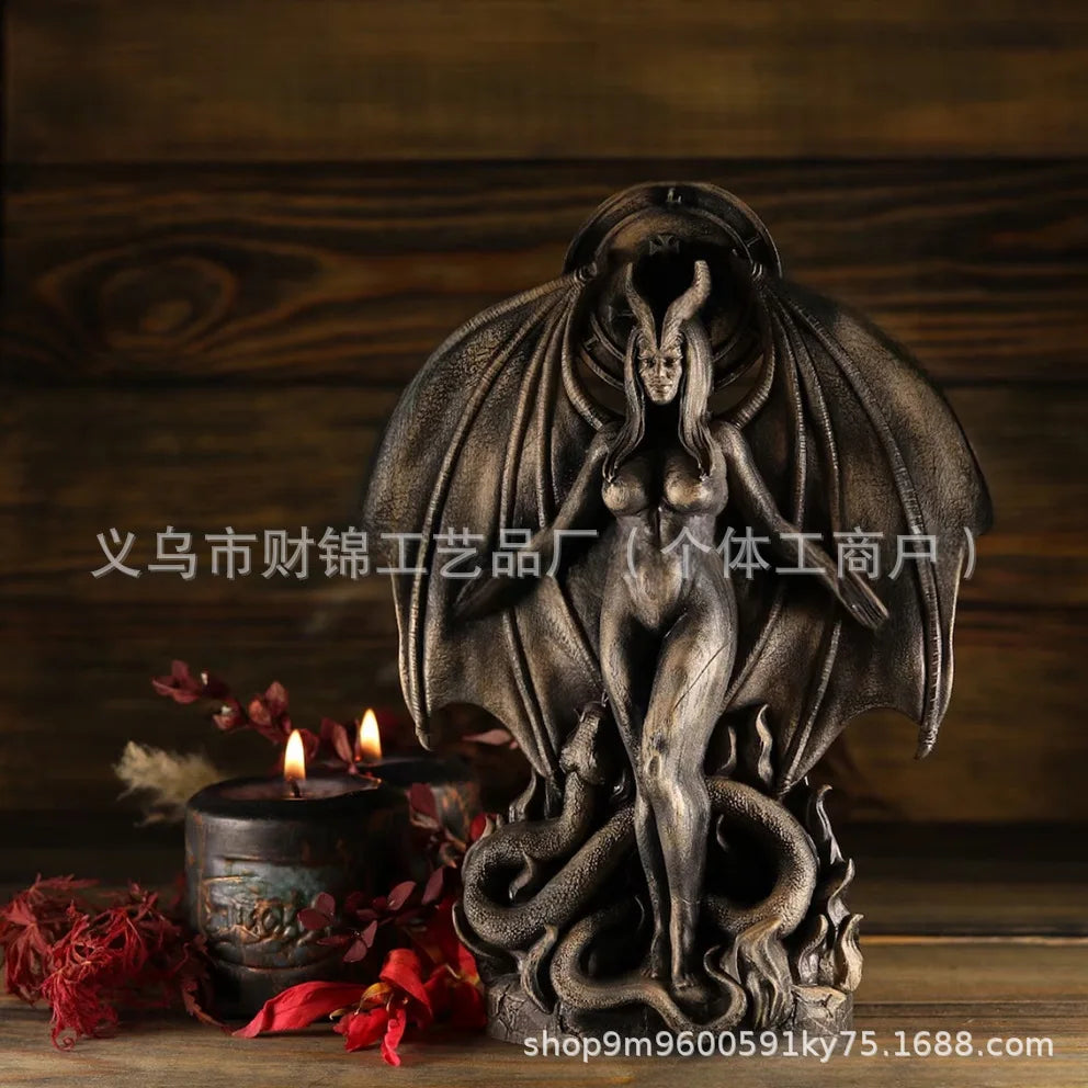 "Lilith & Inanna Statue - Gothic Resin Figurine,