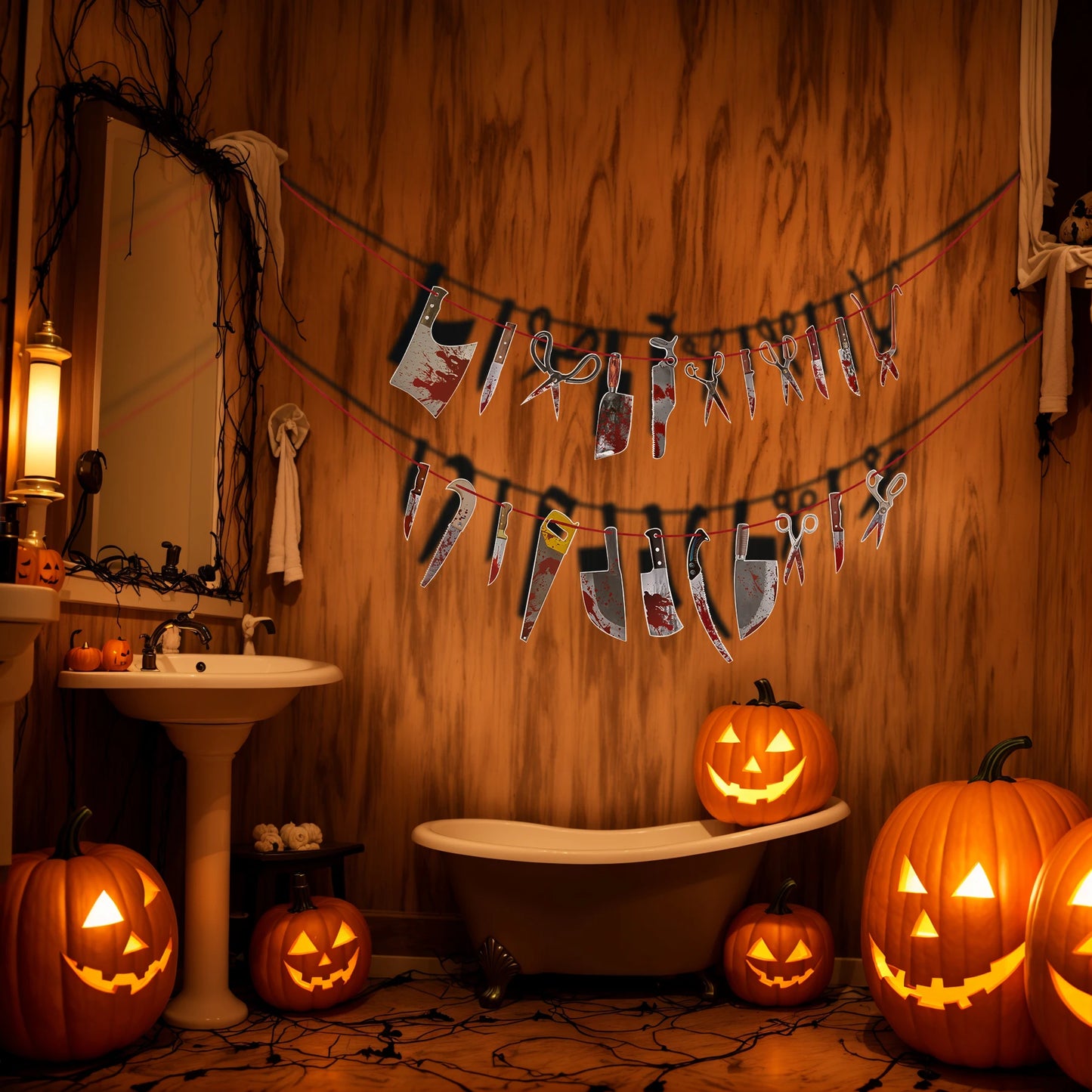Insane Asylum Halloween Decor - spooky prop set
