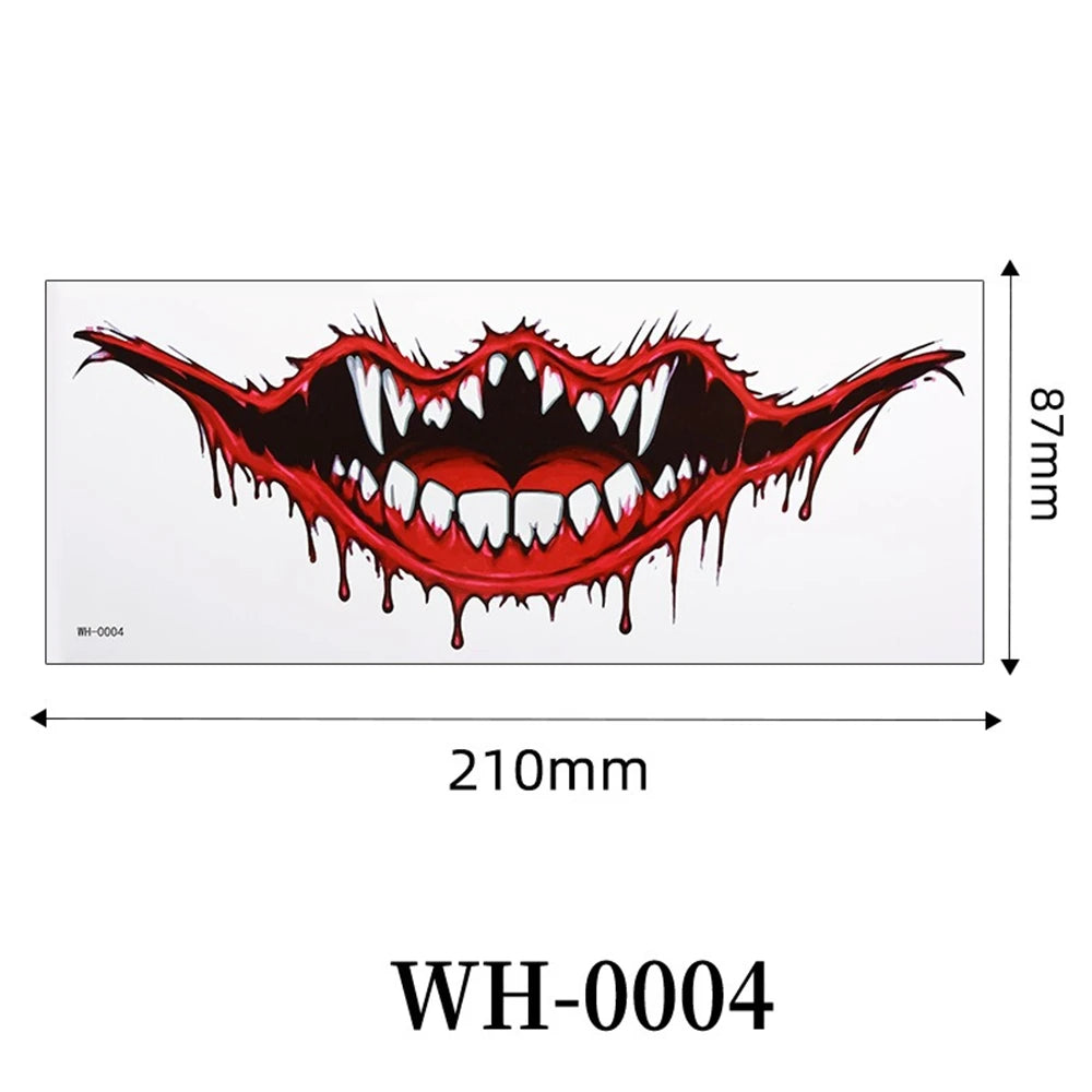Big Mouth Tattoo Stickers 3D Creepy Lip & Body Decals for Party Makeup Horror DIY Fake Wounds & Scars For Halloween Party Tool