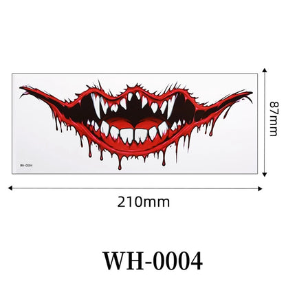 Big Mouth Tattoo Stickers 3D Creepy Lip & Body Decals for Party Makeup Horror DIY Fake Wounds & Scars For Halloween Party Tool