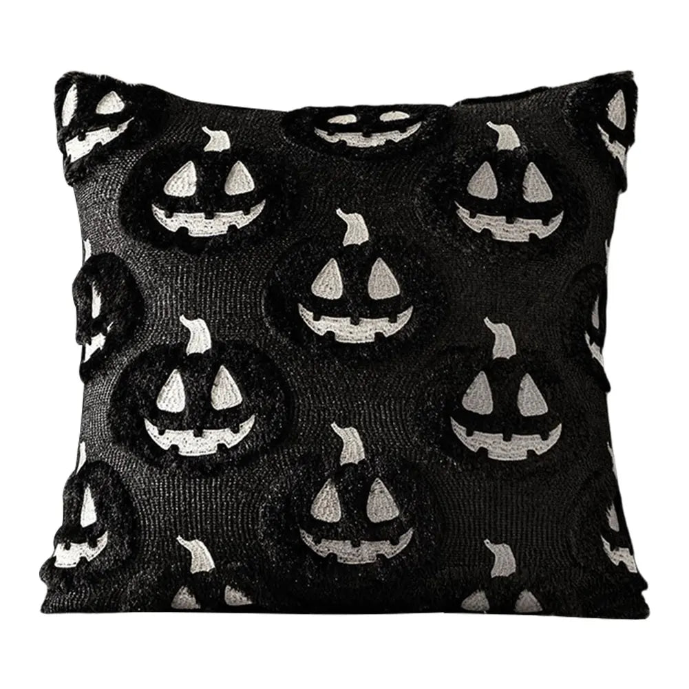 Funda de almohada suave de terror de murciélago fantasma de calabaza de dibujos animados