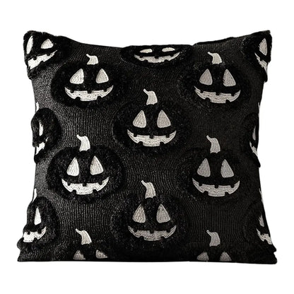 Funda de almohada suave de terror de murciélago fantasma de calabaza de dibujos animados