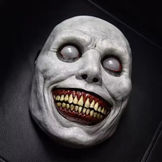 Scary Demon Halloween Mask Creepy White Face Cover Cosplay Prop for Haunted House Horror Party Costume Dress Up