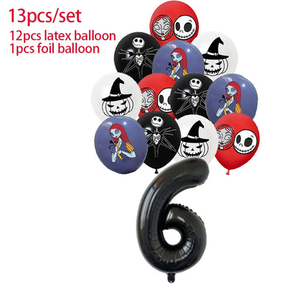 Halloween The Nightmare Before Christmas Birthday Party Decoration Balloon Banner Tableware Cake Topper Party Supplies