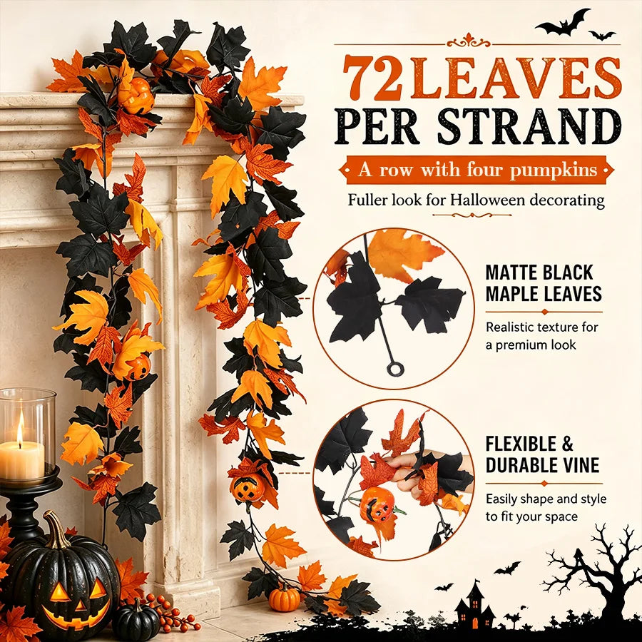 Fall Pumpkin Vine Garland - Thanksgiving mantle decor