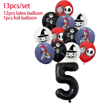 Halloween The Nightmare Before Christmas Birthday Party Decoration Balloon Banner Tableware Cake Topper Party Supplies