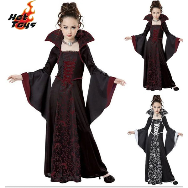 Girls Vampire Witch Costume - kids performance outfit