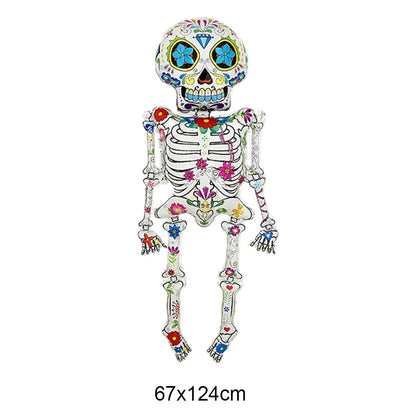 Halloween Party Decor Foil Balloon Skeleton Spider Pumpkin Bloody Eyes Skull Balloon Happy Halloween Party Decor Supplies