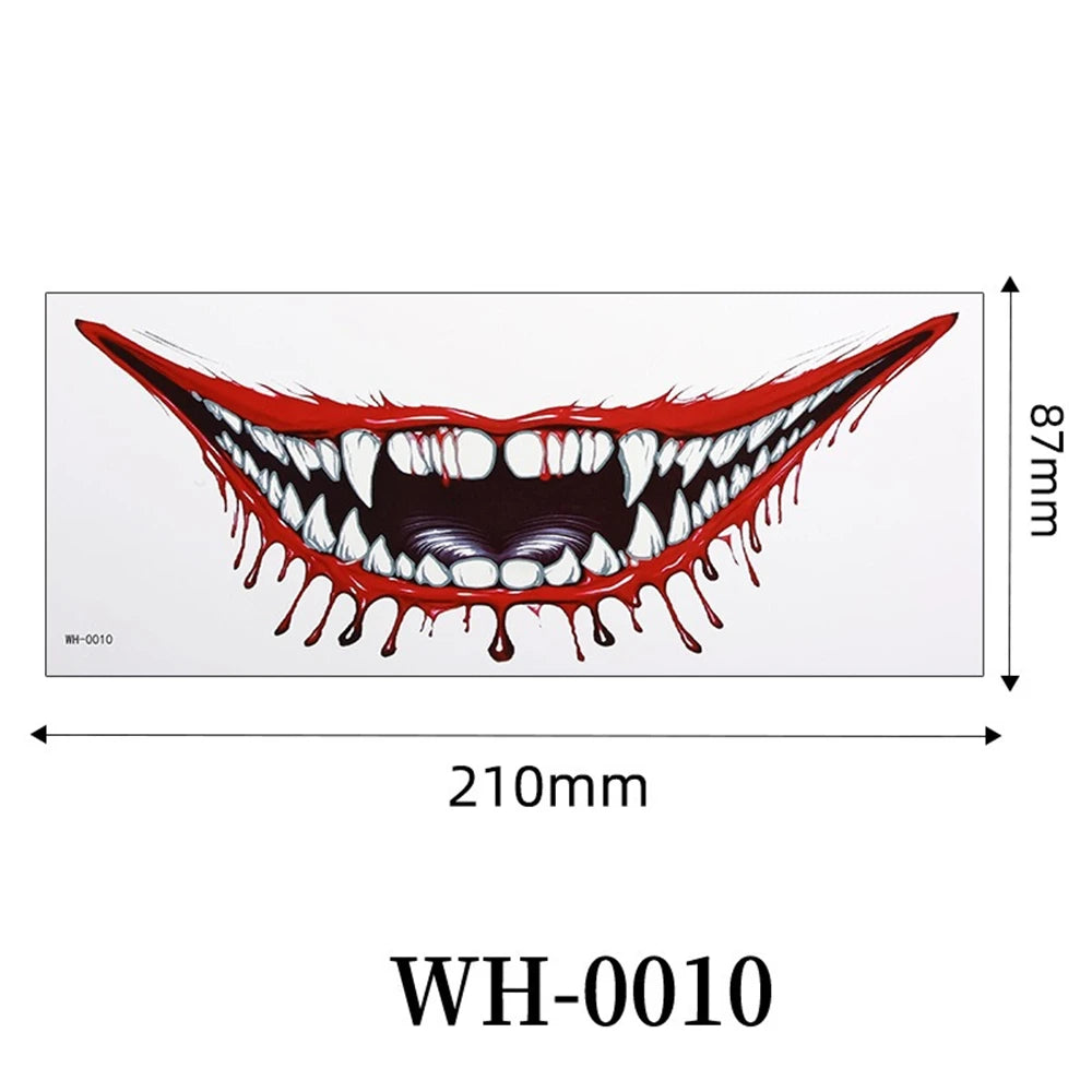 Big Mouth Tattoo Stickers 3D Creepy Lip & Body Decals for Party Makeup Horror DIY Fake Wounds & Scars For Halloween Party Tool
