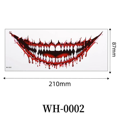 Big Mouth Tattoo Stickers 3D Creepy Lip & Body Decals for Party Makeup Horror DIY Fake Wounds & Scars For Halloween Party Tool