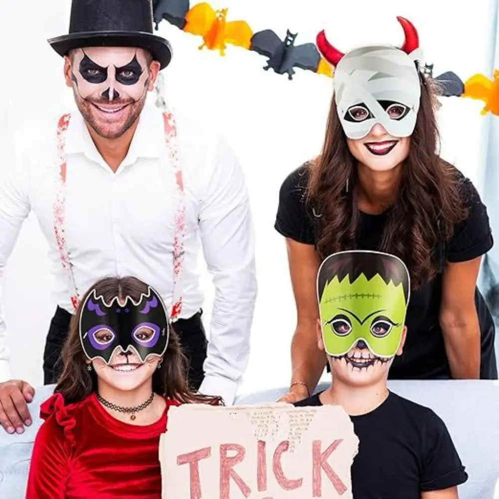 Funny Skull Halloween Paper Mask Cat Ghost Ghost Face Mask Scary Paper Cosplay Mask Cosplay Masquerade