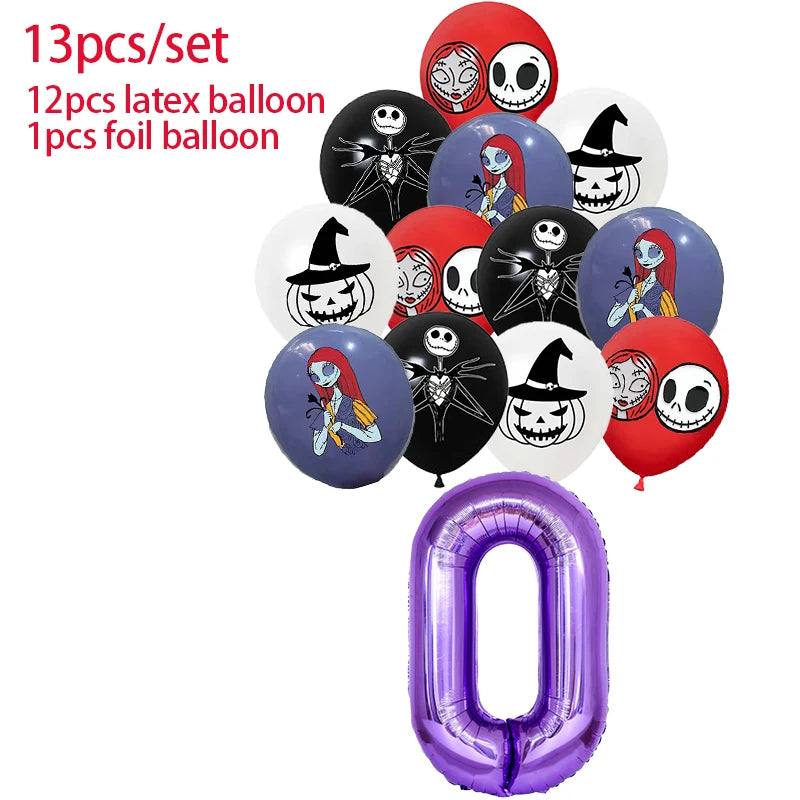 Halloween The Nightmare Before Christmas Birthday Party Decoration Balloon Banner Tableware Cake Topper Party Supplies