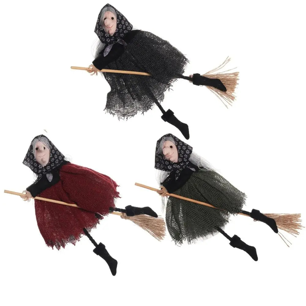 Hanging Witch Decoration - cute broom Halloween decor