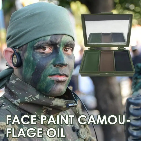 3 colores ejército aficionados CS tiro pintura facial aceite de camuflaje hombres mujeres entrenamiento militar al aire libre caza equipo táctico de fútbol