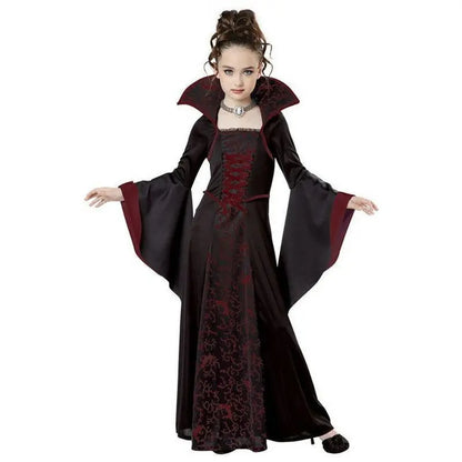 Disfraz de Vampiresa para Niñas, Vestido Largo de Tutú, Traje de Carnaval para Niños, Ropa Gótica de Plumas