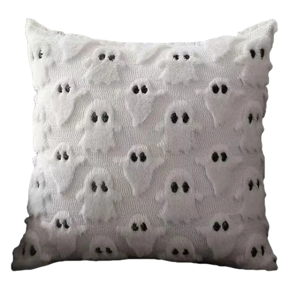 Funda de almohada suave de terror de murciélago fantasma de calabaza de dibujos animados