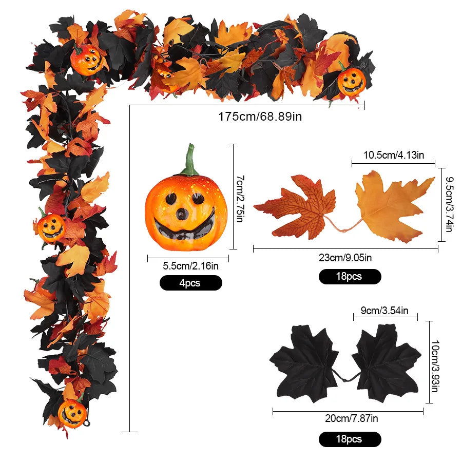 Fall Pumpkin Vine Garland - Thanksgiving mantle decor