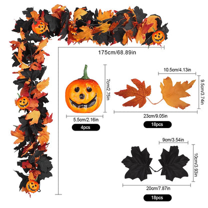 Fall Pumpkin Vine Garland - Thanksgiving mantle decor