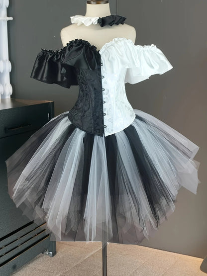 Clown Cosplay Costume - circus corset and skirt set