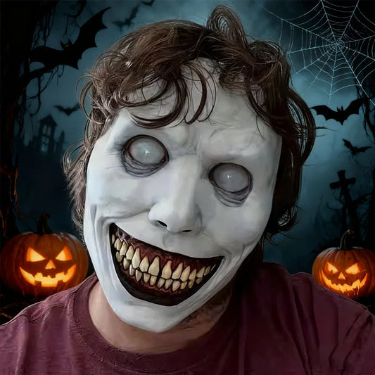Máscara de terror de Halloween, aterradora, espeluznante, de cara completa para cosplay, accesorio de disfraz realista para fiesta, decoraciones de casas encantadas