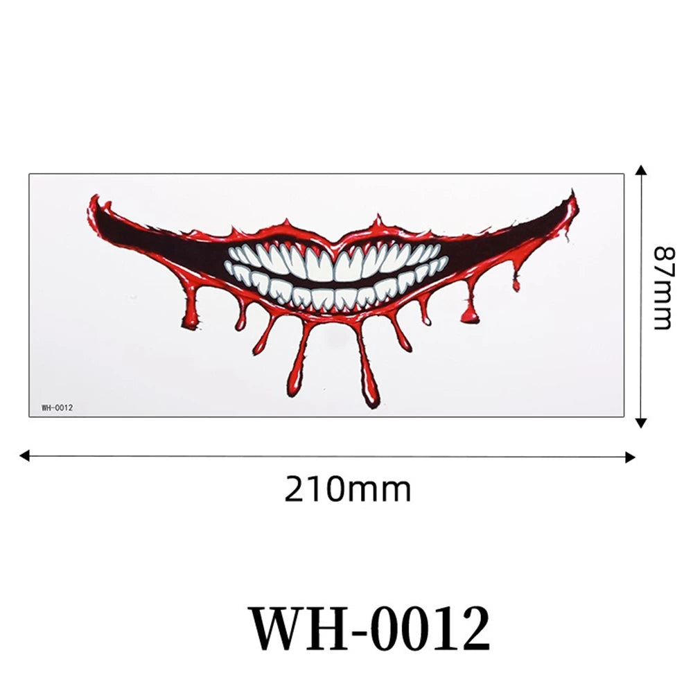Big Mouth Tattoo Stickers 3D Creepy Lip & Body Decals for Party Makeup Horror DIY Fake Wounds & Scars For Halloween Party Tool