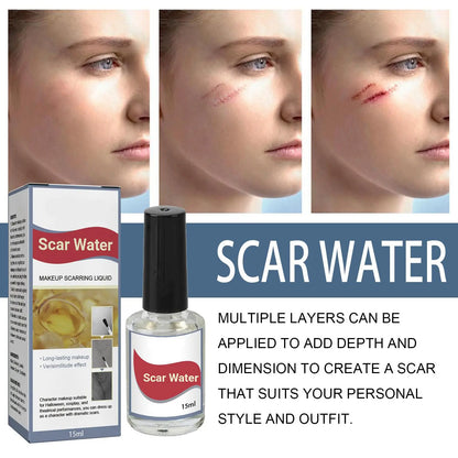Scarring Liquid Liquid Scar Maker 15ml Realistic Scar Liquid with Brush for Halloween Costume Party