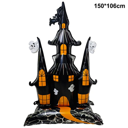 Halloween Party Decor Foil Balloon Skeleton Spider Pumpkin Bloody Eyes Skull Balloon Happy Halloween Party Decor Supplies