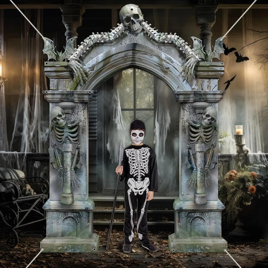 Skeleton Graveyard Decorations - Halloween door banner