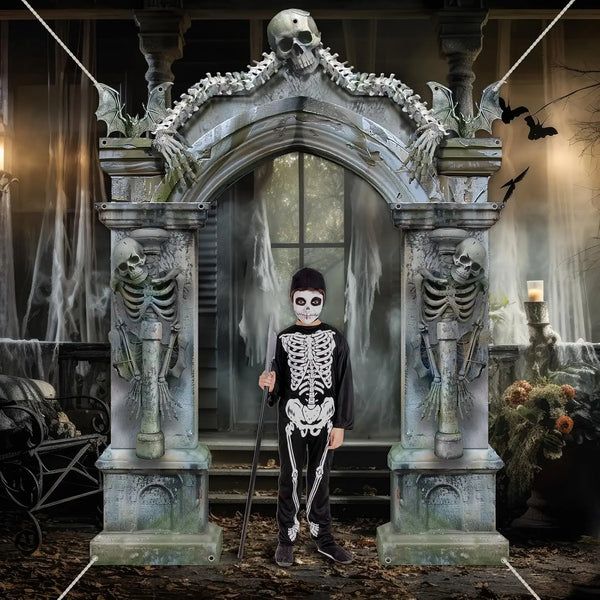 Skeleton Graveyard Decorations - Halloween door banner